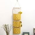 thumbnail image 6 of Worgeous Cotton Waterproof Wall Door Wardrobe Hanging Storage Bag Multi-storey Sundries Pouch Holder Home Organizer (Yellow), 6 of 8