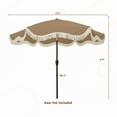 thumbnail image 6 of Mondawe 9FT Beach Umbrella with Fringe, Outdoor Market Umbrellas with Crank and 26.5lbs Base Included for Garden Lawn Pool Yard Table, Tan, 6 of 9