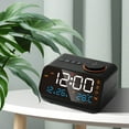 thumbnail image 4 of Tignapoo Smart LED Alarm Clock with FM Radio, Temperature & Humidity Display, Sound Control, USB Charging, and Built-in Battery - Black, 4 of 7