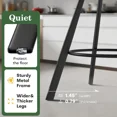 thumbnail image 5 of iooHug Bar Stools Set of 4, 26" Counter Height Bar Stools, Upholstered Swivel Barstools with Backs, Loop Yarn Fabric&Pu Leather, Metal Legs for Kitchen Island, Green&Gray, 5 of 7