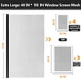 thumbnail image 2 of Window Screens Replacement Repair Kit, 48in x 118in Extended Size Screen Door Mesh Replacement Kit, Durable Fiberglass Mesh Screen Roll with Tools for Windows Doors Patio and Porch Screens, Black, 2 of 6