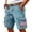 Blue, variant on Mens 250th Anniversary Usa Cargo Shorts Patriotic Baggy Shorts Comfort Distressed Washed Short Pants Summer American Flag Cross Shorts with Pockets Gray L
