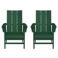 thumbnail image 2 of WestinTrends Ashore Outdoor Patio HDPE Plastic Modern Adirondack Dining Chairs (Set of 2), Dark Green, 2 of 17
