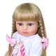 thumbnail image 5 of Muñeca Pinnaco con cabello rubio, cuerpo completo de silicona realista de 22 pulgadas, juguete suave para bebés con peso para que jueguen los niños pequeños, 5 of 7
