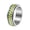 Gold, variant on Fidget Leaf Spinner Ring for Men Women Stainless Steel Band with Green Color Leaves Pattern Stress Relief Jewelry Size 10