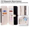 thumbnail image 6 of Compatible with Google Pixel 9 / 9 Pro Crossbody Wallet Case,Flip Folding Kickstand,With Card Slots,Long Strap&Short Strap,Zipper Pocket,Shockproof Heavy Duty PU Leather Phone Case,White, 6 of 8