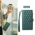 thumbnail image 4 of Zipper Wallet Case Compatible with Samsung Galaxy S22 Ultra Case Wallet for Women, Card Holder & Crossbody Wrist Strap Stand PU Leather Case for Samsung Galaxy S22 Ultra Phone Case - Darkgreen, 4 of 8