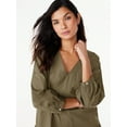 thumbnail image 4 of Free Assembly Women's Tiered Mini Dress with Long Sleeves, Sizes XS-XXL, 4 of 7