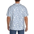 thumbnail image 3 of Kdxio Men's Hawaiian Shirt for Men Short Sleeve Shirt Gray White Floral Summer Casual Holiday Beach Button Down T-Shirts, 3 of 7