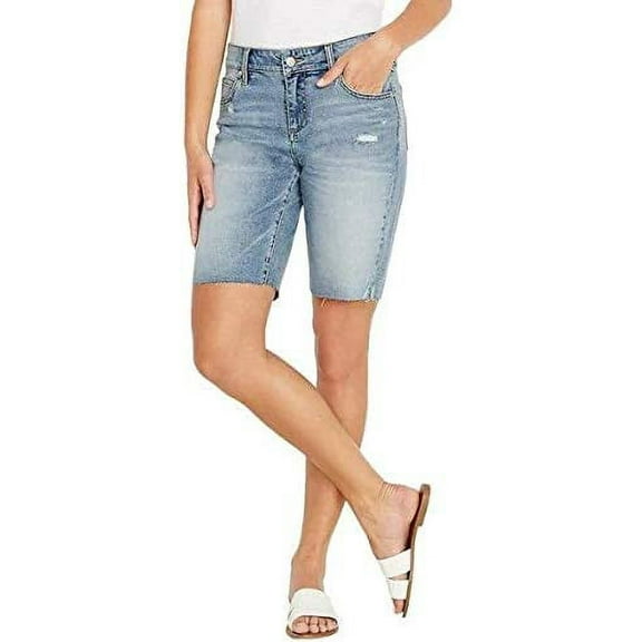 BUFFALO DAVID BITTON Women's Tandi Distressed Bermuda Shorts, Chaos Blue 2/26