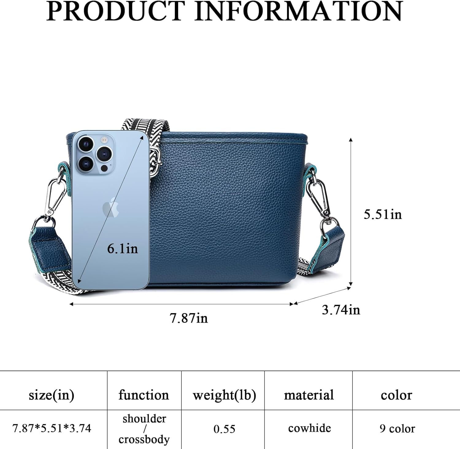HMSHA Crossbody Bags for Women, Trendy Leather Crossbody Camera Bag Purse with Guitar Strap Small Shoulder Handbag