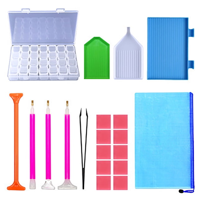 20Pcs Rhinestone Painting Tools and Accessories Kit with Jewelry Box Puncture Pen for DIY Painting Art