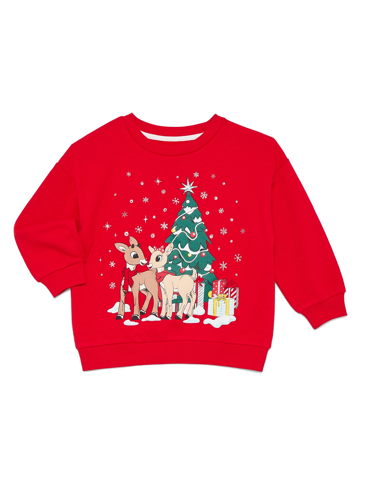 Rudolph Toddler Long Sleeve Graphic Crewneck with Matching Jogger Pant, 2 Piece Set, Sizes 12M-5T