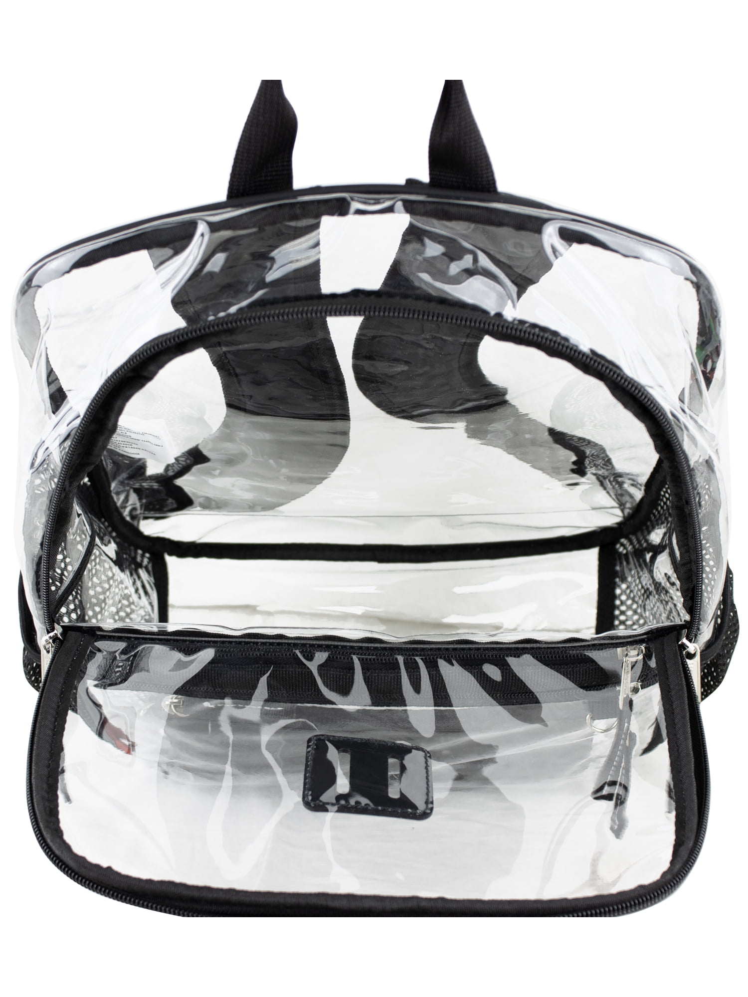 Eastsport Clara Clear Backpack Bundle w/ Zipper Pouch, Black