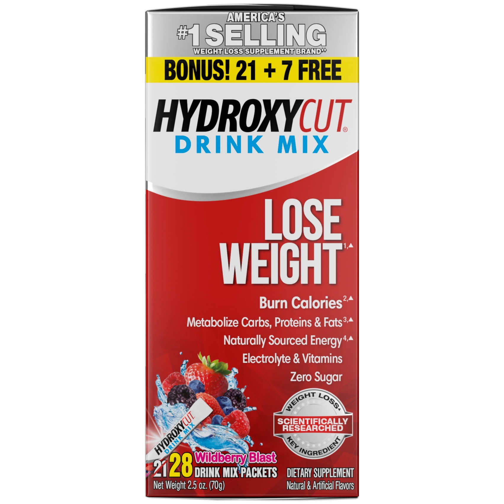 HYDROXYCUT Pro Clinical, Drink Mix Packets, Wildberry 21 ea - Walmart.com -  Walmart.com