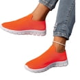 thumbnail image 3 of Domzle Walking Shoes Women Slip on Sneaker Non Slip Work Arch Support Tennis Plantar Fasciitis Orthopedic Breathable Mesh Comfortable Ladies Nursing Orange 37, 3 of 7