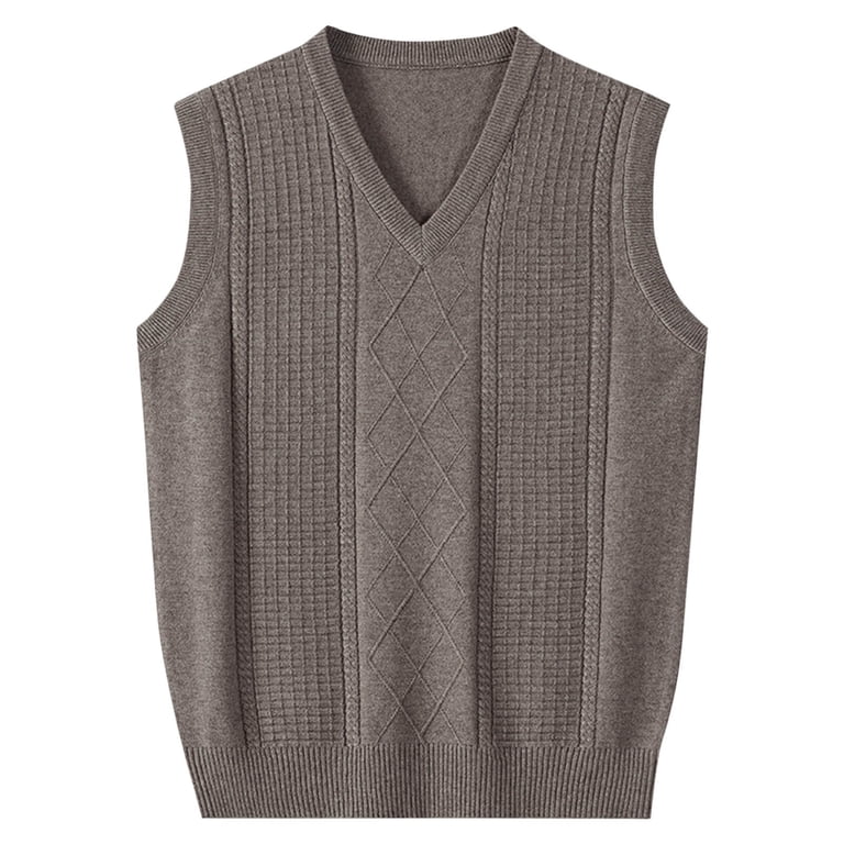 V Neck Camel Knit Vest Iona Textured Cashmere V-Neck Vest