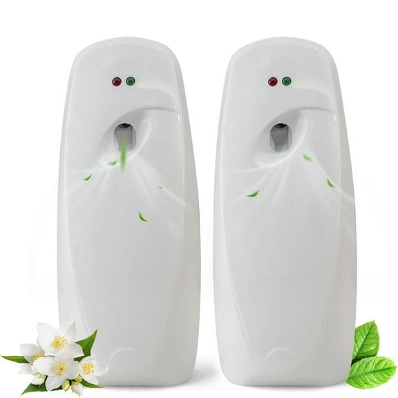 2-Pack Automatic Air Freshener Spray Dispenser, Wall Mounted for Home, Bathroom, Office, Hotel Indoor Use, White