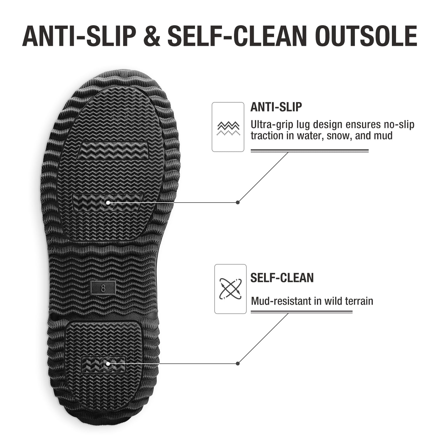 HISEA Rain Boots for Women Mid Calf Muck Rubber Boots Waterproof Neoprene Insulated Barn Boots for Mud Working Gardening