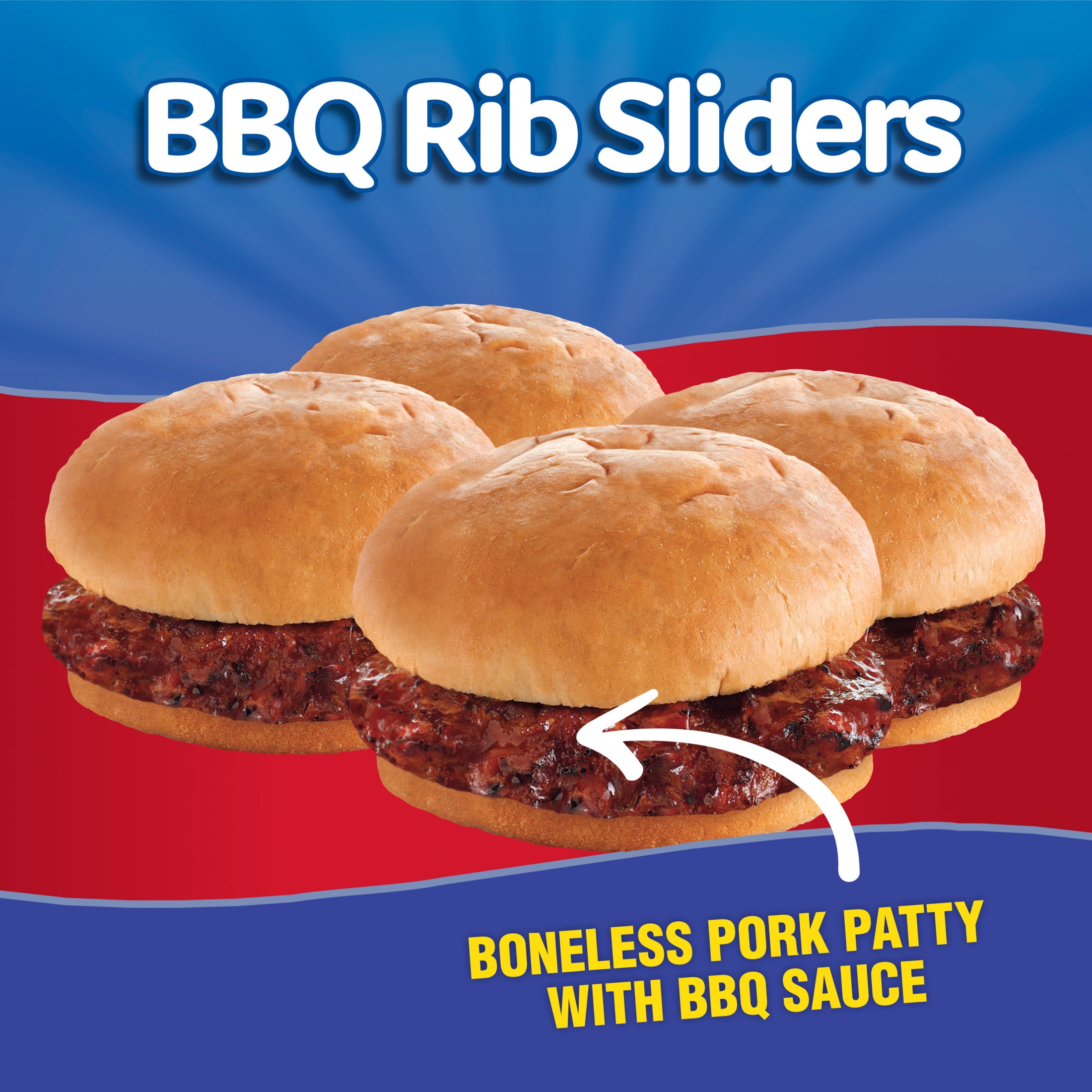 State Fair BBQ Rib Sliders, Fully Cooked, 4 Count, 9.24 oz (Frozen)