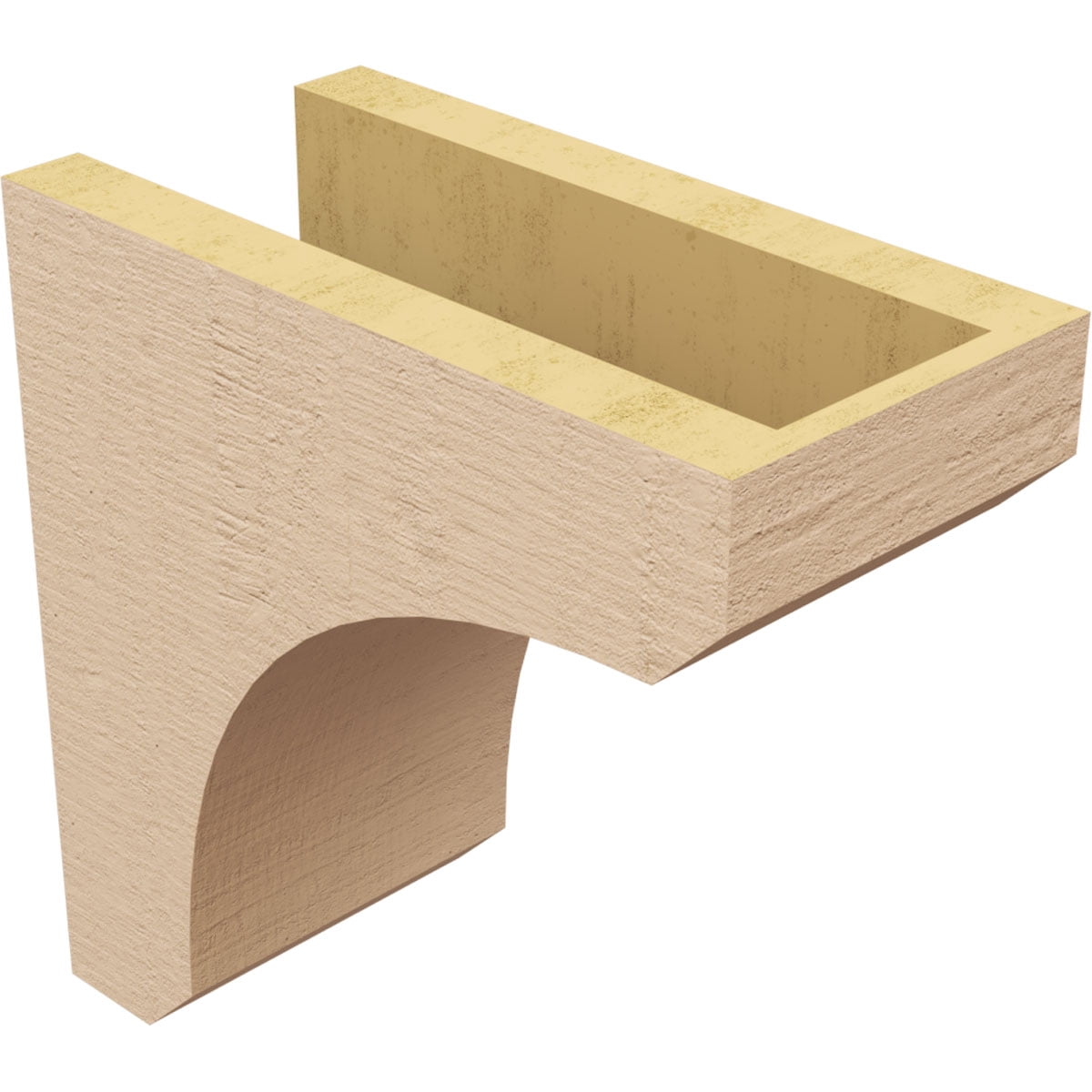 5"W x 10"D x 10"H Classic Legacy Rough Cedar Woodgrain TimberThane Corbel, Primed Tan
