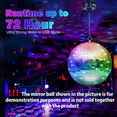 thumbnail image 3 of 3X Rotating Disco Ball Motor Lights with Remote,18 LEDs for 12 16 20 24inch Mirror Ball Rotator(NotIncludedBall),3x Disco Ball Motor Lights 3x remote control 3x USB data cable,Black, 3 of 7
