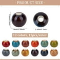 thumbnail image 4 of 180pcs 12 colors Handmade Porcelain Beads Round Fancy Antique Glazed Porcelain Mixed color 9x7.5mm Hole: 2.5mm 15pcs/color, 4 of 5