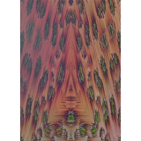 Ahgly Company Indoor Rectangle Patterned Orange Salmon Pink Novelty Area Rugs, 2' x 3'