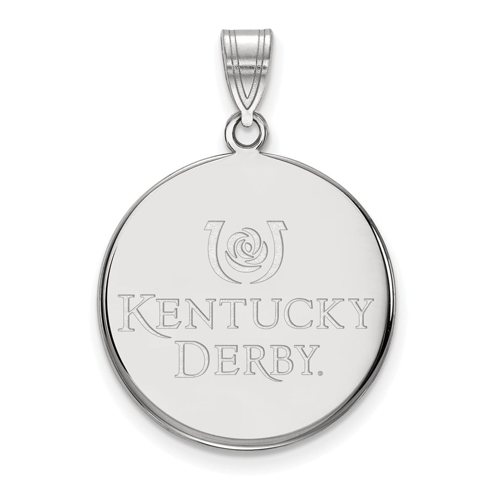 AA Jewels Solid 925 Sterling Silver Official Kentucky Derby Large Disc Pendant Charm 29mm x