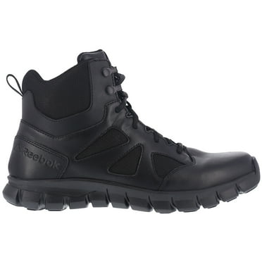 reebok rb8605 sublite cushion tactical 6" side zip boot, duty boot, black