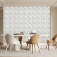 thumbnail image 7 of 30 Pack 3D Wall Panel Diamond for Interior Wall Décor, PVC Flower Textured Wall Panels for Living Room Lobby Bedroom Hotel Office, White, 11.8''x11.8'' Cover 29.Sq.Ft., 7 of 7