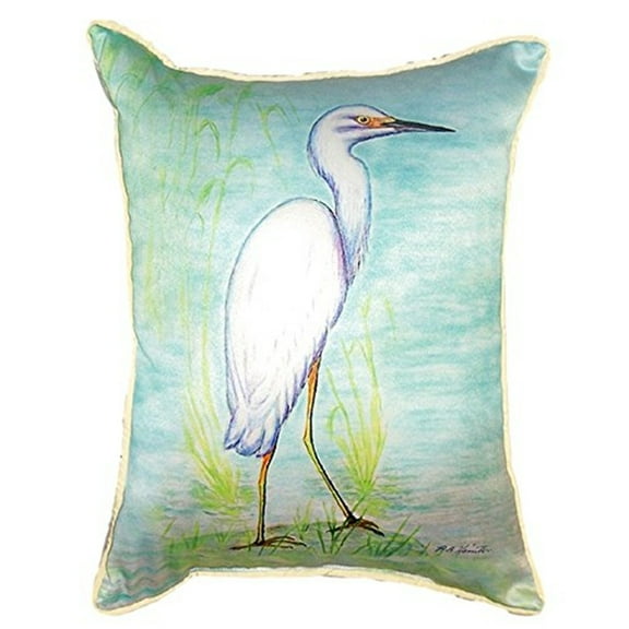 Snowy Egret Indoor/Outdoor Lumbar Pillow