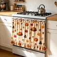 thumbnail image 4 of Darzheoy Thanksgiving Oven Door Skirt, Pumpkin Maple Leaf Turkey Ribbon Ties, Fall Decor Thanksgiving Indoor, Stove Decorative Curtain No-Drill for Home Kitchen, 4 of 6