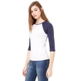 thumbnail image 2 of Women's Baby Rib 3/4 Sleeve Contrast Raglan T-Shirt, 2 of 3