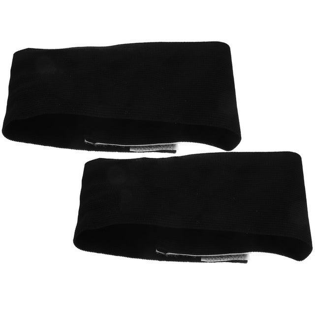OULII 2 Pcs Brassard de Capitaine de Soccer Réglable Noir Nylon Élastique Confortable