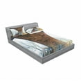 thumbnail image 3 of Ambesonne Rustic Fitted Sheet & Pillow Sham Set, Pillar of Stone Bridge, Twin, Brown Green, 3 of 3