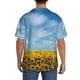thumbnail image 3 of Fotbe Blooming Sunflower Field Camisa Estampada de Manga Corta para Hombre, Casual de Verano, Estilo Playero, Sin Arrugas-Medium, 3 of 5