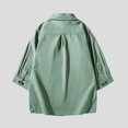 thumbnail image 4 of Ashirexll Mens Shirts Casual, Mens Button up Shirts Short Sleeve, Plus Size Summer Casual 3/4 Sleeve Turndown Collar Shirt with Pockets, 4 of 4