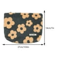 thumbnail image 2 of Plush Trendy Cosmetic Pouch with Zipper Cute Floral (Orange), 2 of 7
