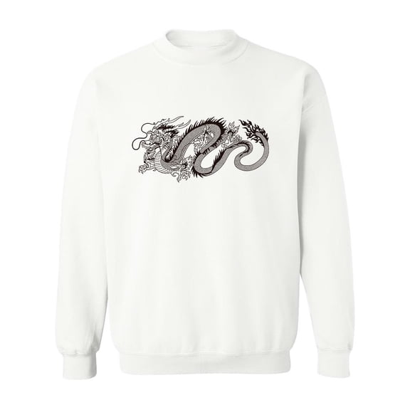 Chinese Dragon B/w. Sweatshirt Men -Image by Shutterstock, Male XX-Large