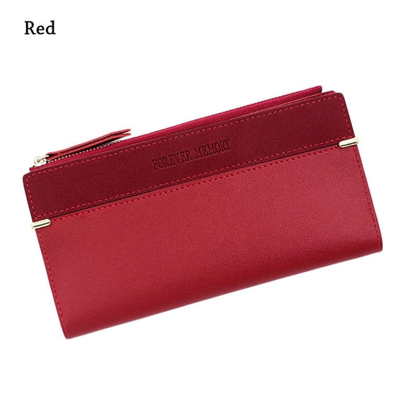 Business Money Bag Clutch Zipper Cellphone Bag Coin Purse Card Holder Long Wallet RED