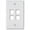 White, variant on Leviton QuickPort 4 Socket Faceplate