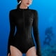 thumbnail image 1 of Traje de baño de larga para mujer, traje de baño de cobertura completa con cremallera, transpirable, 1 pieza, protección erupciones para XXL, 1 of 8