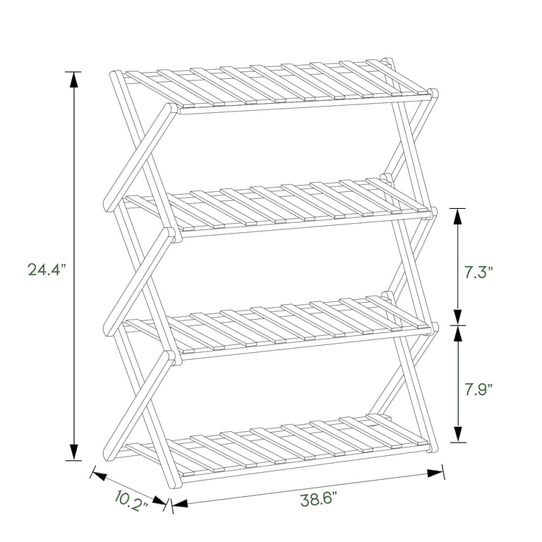 MoNiBloom 4 Tiers 16 Pairs Bamboo Folding Shoe Rack, Storage Organizer  Stand for Entryway, Installation-Free & Reviews