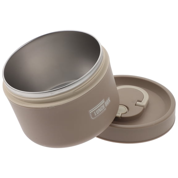 KALLORY Brown Stainless Steel Ramen Bowl with Lid for Kitchen Use Insulated Food Serving Bowl 30 oz