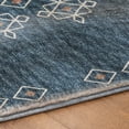 thumbnail image 5 of Addison Rugs Dream Shag Premium Machine Washable Transitional Tribal, Boho Blue Round Rug, 8' x 8', 5 of 8