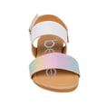 thumbnail image 4 of bebe Sparkly Leatherette Flat Strap Sandals, Multicolor (Girls'), 4 of 7
