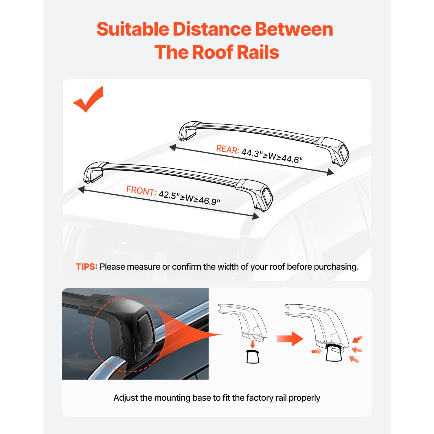 KFFKFF Roof Rack Cross Bars, Compatible with Kia Telluride 2019-2024, Flush Roof Rails, 165 LBS Capacity, Lockable Aluminum Luggage Carrier