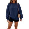 thumbnail image 5 of Garbnen Crew Neck Shirts for Women Sweatshirt Oversized Women's Long Sleeve Shirts Casual Fall Winter Soft Fashion Womens Pullover Tops M, 5 of 5