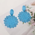thumbnail image 4 of AYYUFE 1 Pair Women Earrings Hollow Out Flower Shape Jewelry Vintage Exaggerated Drop Earrings for Banquet Alloy Blue, 4 of 8